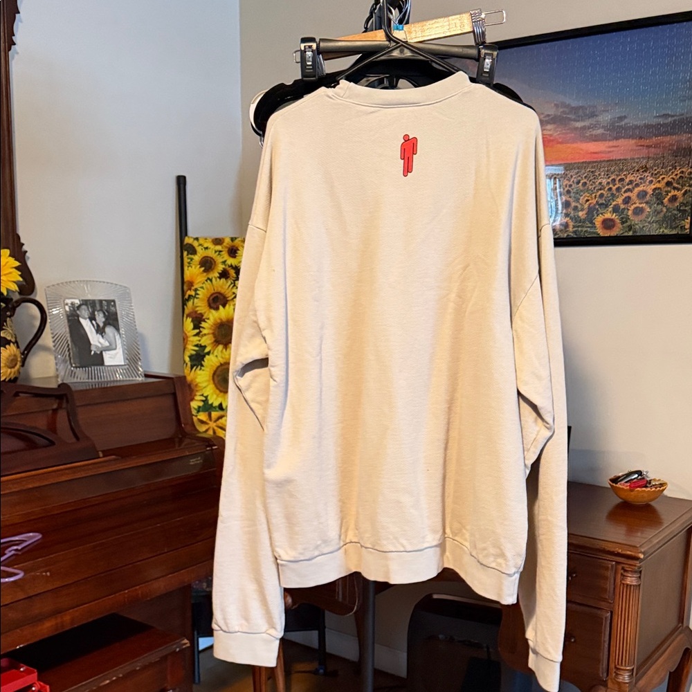 billie eilish - Beige Graphic Sweatshirt AM I ACTING MY AGE NOW? - Picture 4 of 5